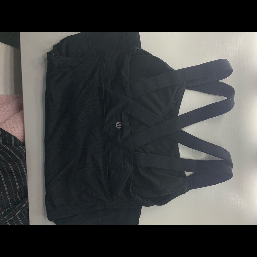 Black Lululemon cross tank top